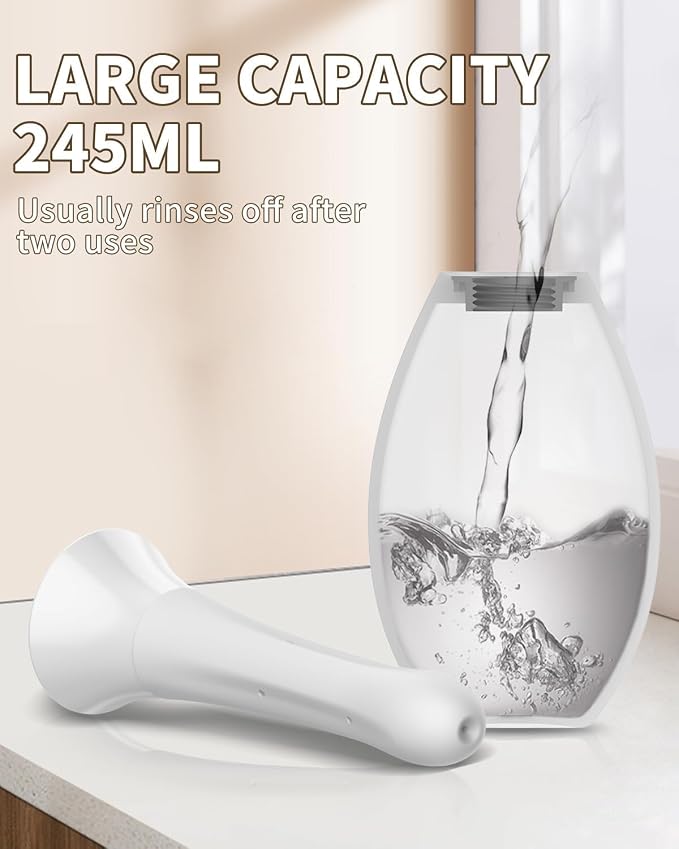Enemas Anal Douches Anti Backflow-Douche Bulb and Anal Enema System for Men & Women, Douche for Women, 7-Spout Nozzle, Easy to Use & Travel Friendly,Cream White