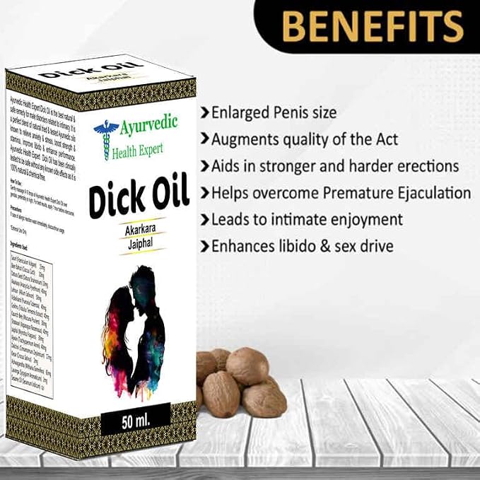 Dick Ayurvedic Sexual Oil – Herbal Aphrodisiac for Energy, Passion & Vitality – Natural Libido Enhancer Sex-Sexual Massage (Oil 50 Ml Pack of 1) 1.6oz