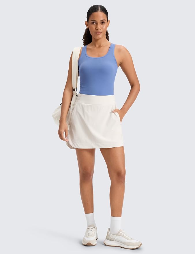 CRZ YOGA High Waisted Dolphin Golf Skirt | Built-in Shorts with Pockets, Quick-dry, Tennis, A Line, Mini, Skort for Women