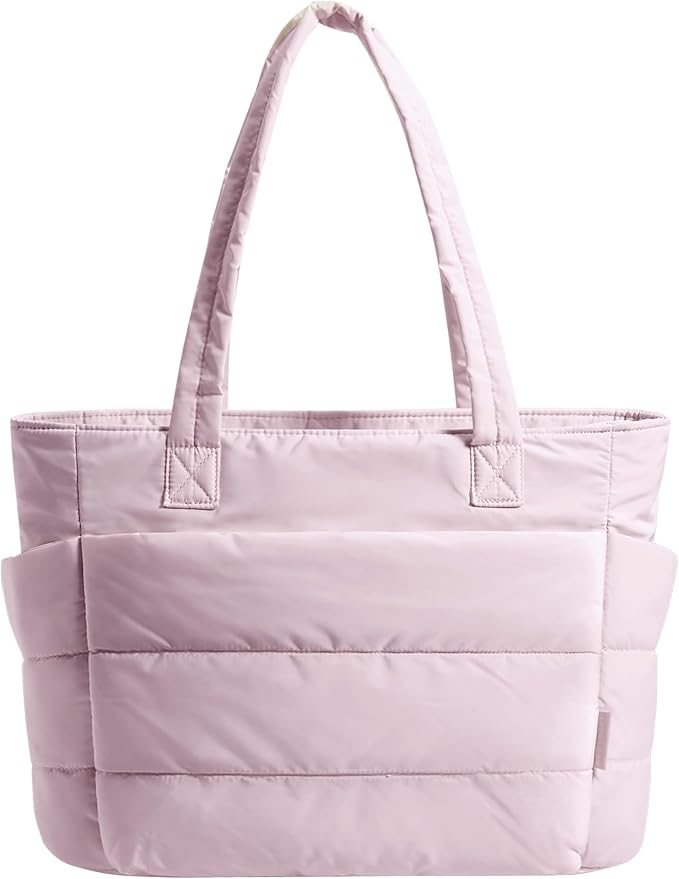 BAGSMART Tote Bag for Women, Lightweight Puffy Tote Bag with Compartments Shoulder Bag Handbag for Travel, Work, Gym | Lightweight