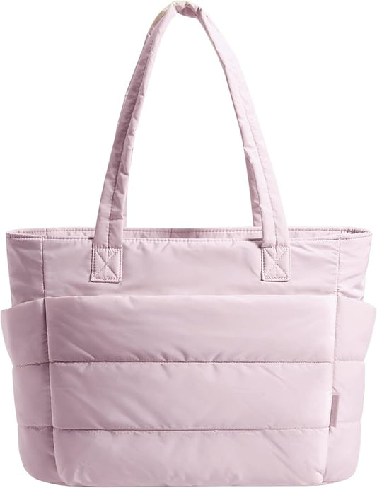 BAGSMART Tote Bag for Women, Lightweight Puffy Tote Bag with Compartments Shoulder Bag Handbag for Travel, Work, Gym | Lightweight