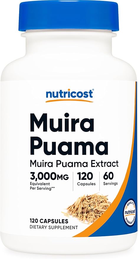 Nutricost Muira Puama Extract 120 Capsules for 60 Servings Per Bottle - Muira Puama for Men & Women, Vegan, GMO-Free, Gluten-Free