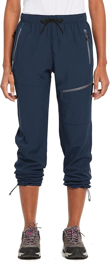 baleaf Women's Hiking Pants Quick Dry Lightweight Water Resistant Elastic Waist Cargo Pants for All Seasons