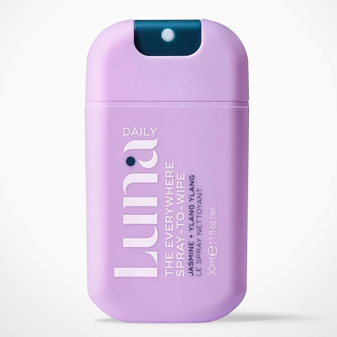 Luna Daily Mini Body Cleansing Spray | Instant Cleansing & Hydration for Feminine & Body Care | pH-Balanced & Moisturizing | Fresh Jasmine & Ylang Ylang Scent | Odor Control & Pregnancy-Safe, 30ml