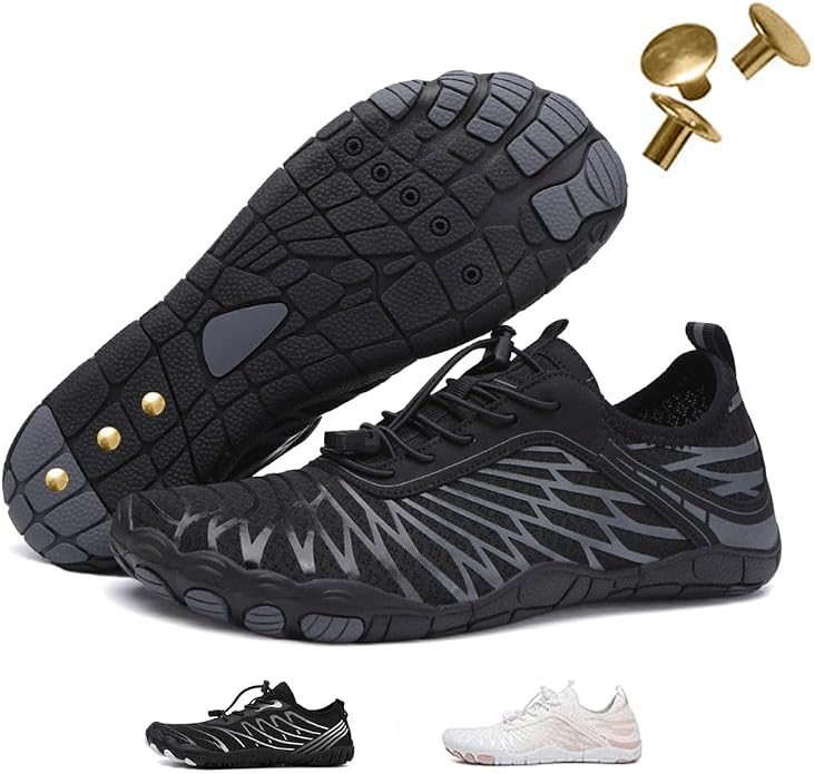 Barefoot Shoes for Women & Men, Grounded Walking Hiking Barefoot Shoes, Wide Toe Box Non-Slip Water Athletic Footwear, Comfortable Vitality Barefoot Footwear, Trail Running Sneakers Unisex