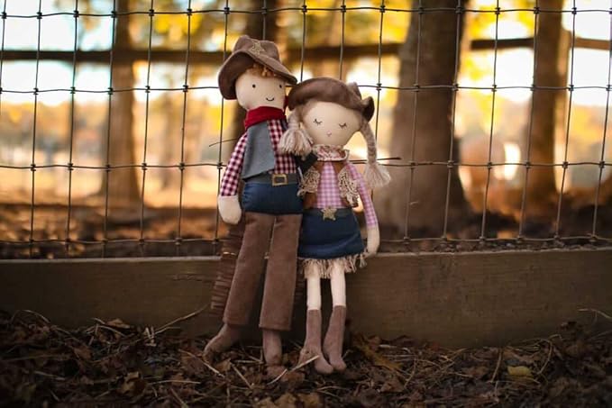 MON AMI Cooper The Cowboy Doll – 15”, Soft & Elegant Plush Stuffed Doll for Kids of All Ages, Use as Toy or Room Décor