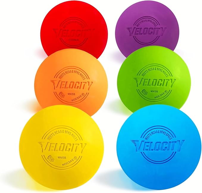Velocity Lacrosse Balls - 1, 2, 3, 6, 12, 18, 24, 36, 60 and 120 Packs - for Practice, Official NFHS and College Approved Size