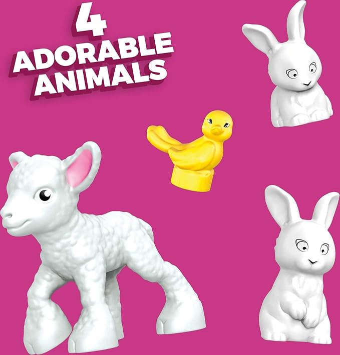 MEGA Barbie Toy Building Set - Farmer's Market With 3 Micro-Dolls, 4 Pets and Accessories - Easy To Build Set For Ages 4 and Up