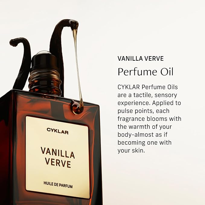 CYKLAR Perfume Oil for Skin – Vanilla Verve Scent – Spicy, Sweet & Creamy Perfume Fragrance with Gourmand Vanilla, Bergamot & Amber Notes – Travel-Friendly 15ml