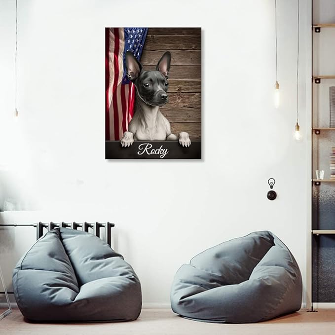 Custom Wooden Jigsaw Puzzles with Your Dog's Name on American Hairless Terrier Art Print - 300 500 1000PCS Puzzles Game and Home Wall Decor