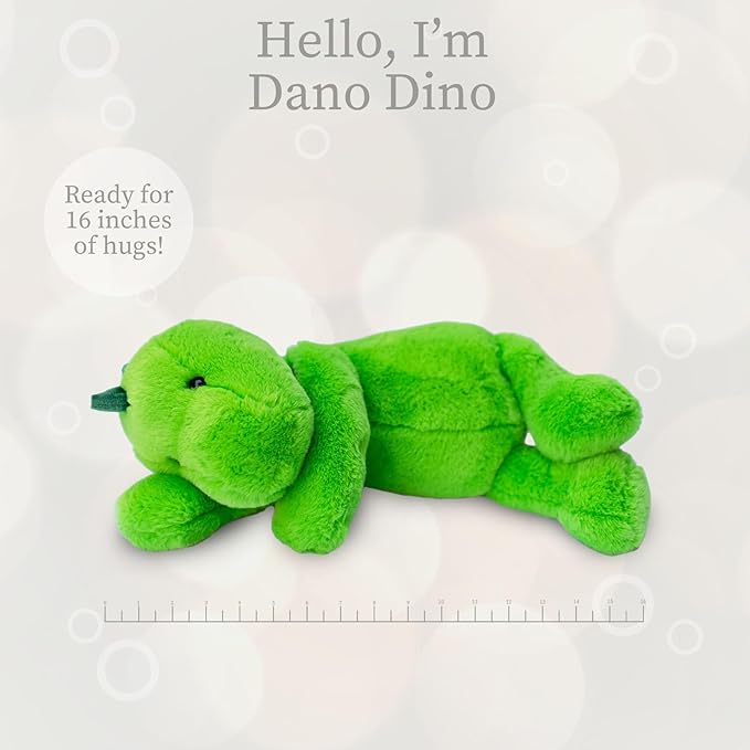 World's Softest Plush Green Dinosaur, Lushee, Large, 16" Stuffed Animal for Baby, Toddler, Kids, Adults - Dinosaur Plush Toy-Adorable Toy Made from Kid-Friendly, Quality Materials