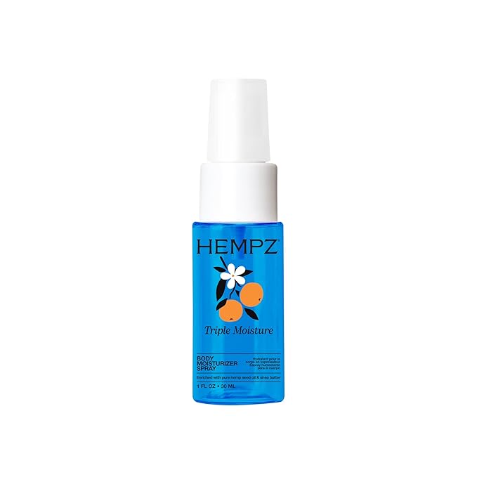 Hempz Hydrating Body Mist Spray, Triple Moisture Lightweight Fragrance, Travel Size Moisturizer, 1 fl.oz.