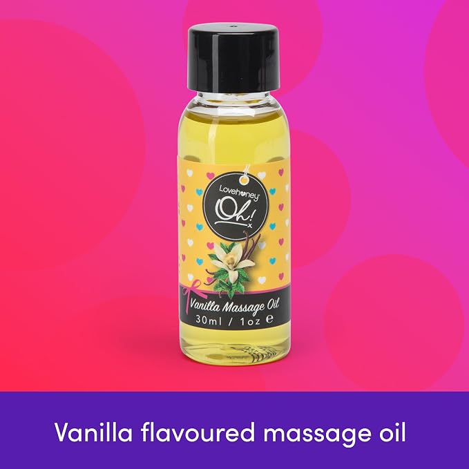 Lovehoney Oh Kissable Vanilla Massage Oil - Infused with Essential Oils - Fast Acting Body Massage Gel - Vegetarian Friendly Massage Gel for Couples - 1 fl. oz