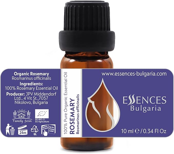 Set Bliss Organic Essential Oils | Rosemary + Sage + Lavender | 100% Pure and Natural | Undiluted | Therapeutic Grade | Family-Owned Farm | Non-GMO | (3 pcs x 10 ml)