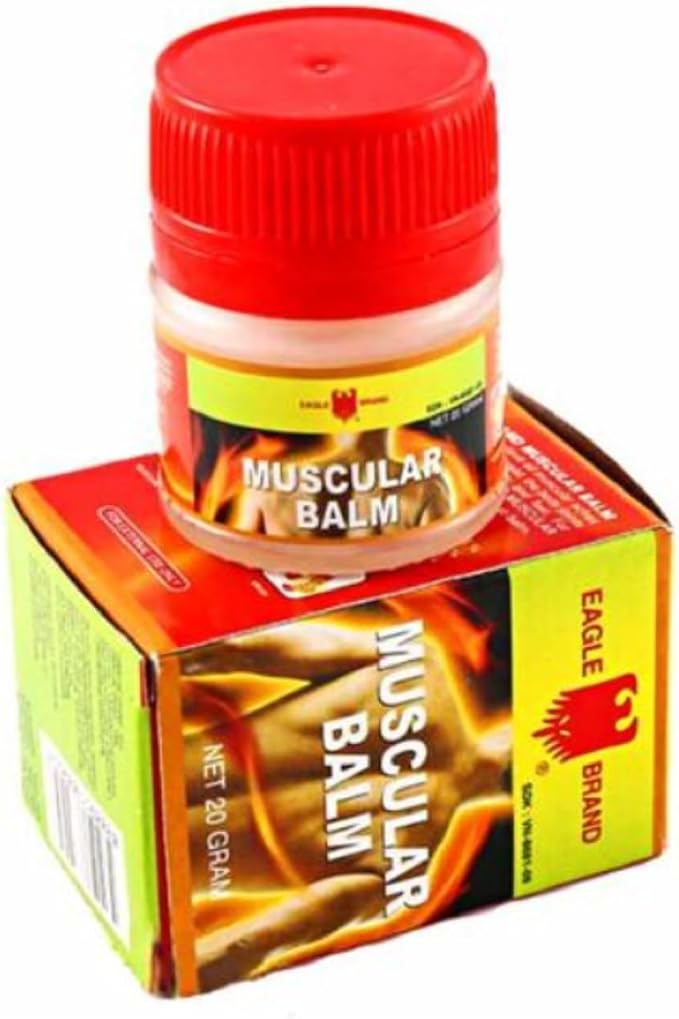 3 Packs - Twin Muscular Balm Eagle Essentail Oil - 6 Hu Dau Xoa Bop Balm Muscular Hieu Con O - 20g per Jar with 6 Jars per Order