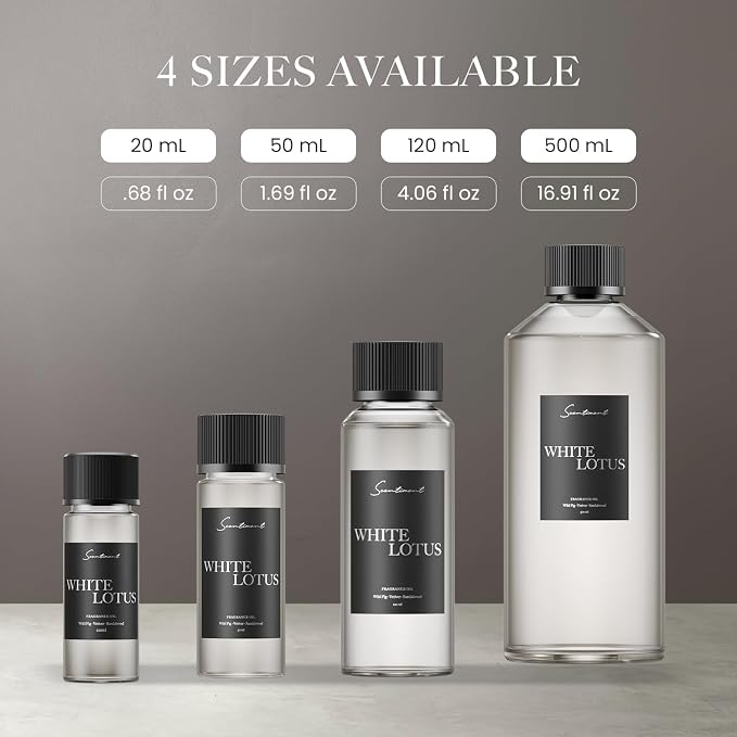 Scentiment White Lotus Diffuser Oil - Premium Hotel Scent with Notes of of Wild Fig, Vetiver, Almond & Sandalwood Home Scent, Hotel Fragrance Oil Diffuser Refill - 4.06 fl oz (120 mL)