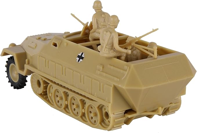 BMC CTS WW2 German Hanomag Halftrack - 5pc Tan Plastic Army Men Armored Vehicle