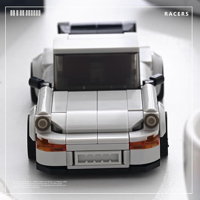 PB8816 1:32 Turbo Sports Car Buliding Blocks Set, 343 Pieces MOC Super Racing Model Kit with Display Container, Clamping Blocks Toy Gift for Adults