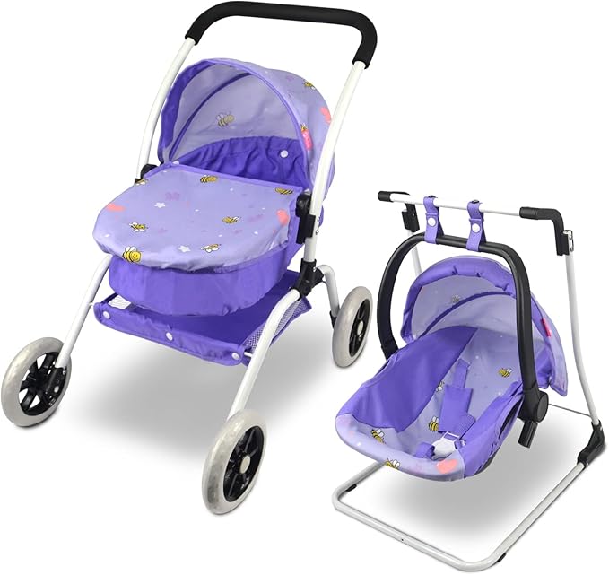 Anivia Doll Bed Furniture 2 Function Toy, Doll Bed and Doll Swings Together for 18 inches Baby Dolls, Baby Doll Crib with Bottom Tray
