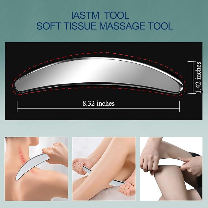 BYYDDIY 4 in 1 304Stainless Steel Muscle Scraper Tool Kit,Scraping Massage Tools for Physical Therapy,Derma Edge Massage Tool & GuaSha Massage Scraper Tool