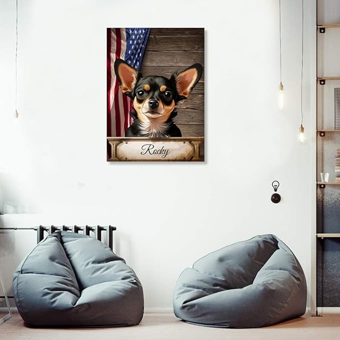 Custom Wooden Jigsaw Puzzles with Your Dog's Name on Chuhuahua Art Print - 300 500 1000PCS Puzzles Game and Home Wall Decor