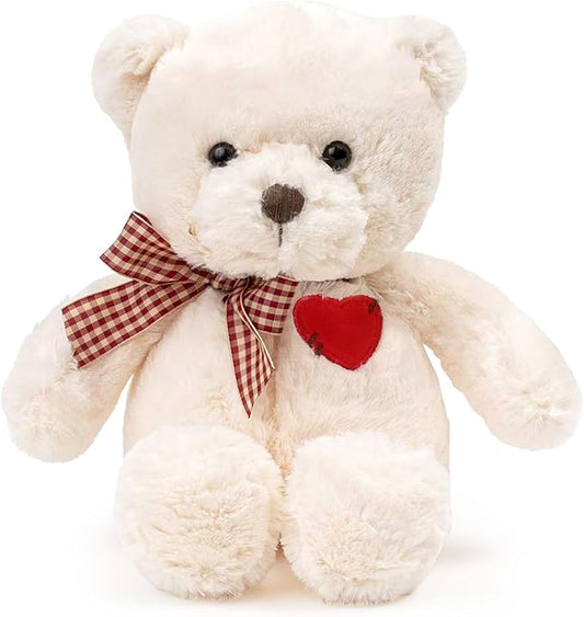 Small Teddy Bear with Heart Cute Brown Teddy Bear Stuffed Animal Soft Stuffed Bear Plush Bear Plushie Toys Gifts for Girlfriend Boyfriend Kid