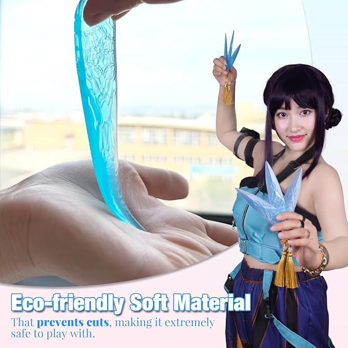 5 Inches Soft Plastic Translucent Dagger Props Safe and Cut-Proof for Cosplay and Halloween Party
