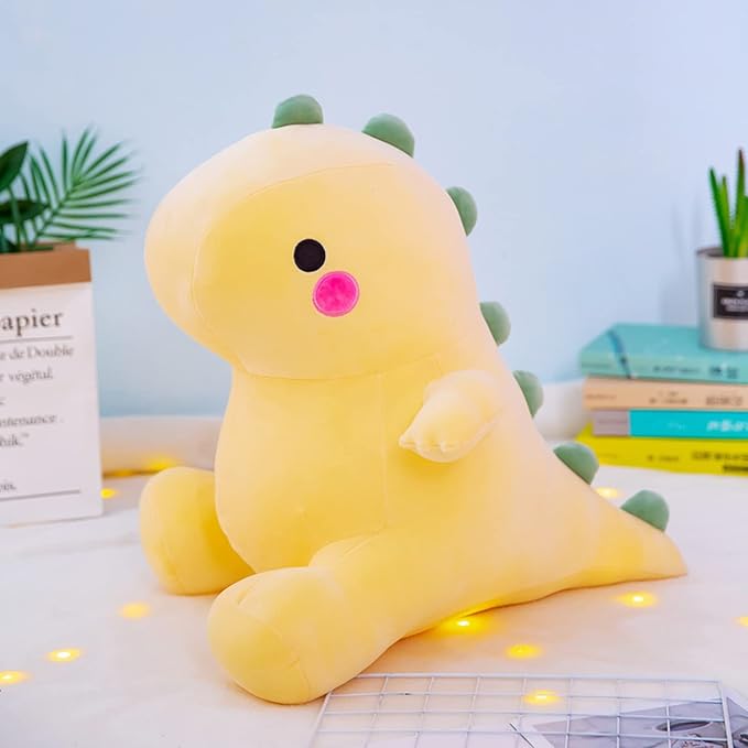 Cute Dinosaur Plush Toys Fat Dinosaur Stuffed Animals Toys Dolls, Dinosaur Plush Toy Soft Stuffed Animal Dino Plushies Doll Cute Birthday Gifts for Kids Girls Boys (Yellow,23in)