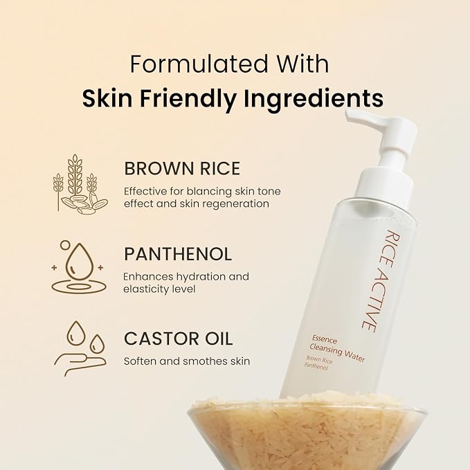 The Skin House Rice Cleansing Water, Gentle Makeup Remover, 5.07 fl.oz | Korean Micellar Formula, Low pH No-Rinse, For Everyday Use, Dry & Sensitive Skin