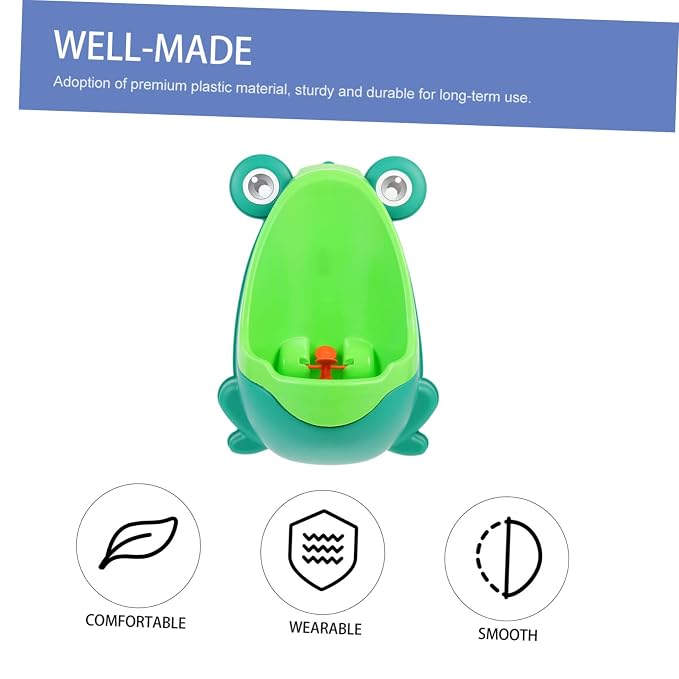 Generic Frog Urinal Potty Travel Potty Boys Urinal Plastic Urinal Training Potty Super Potty Trainer Baños para Niños Boy Potty Trains Pp Toilet Cartoon, 27x16x5cm, Green