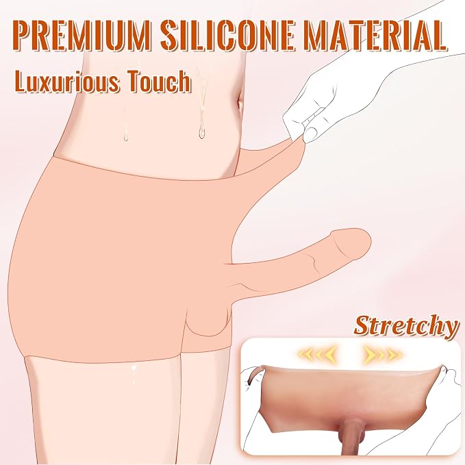 Strap On Vibrating Dildo Silicone Wearable Panties, 1.5" Diam Realistic Hollow Dildo with Remote Control Bullet Vibrator, 6.7" Penis Sleeve Penis Extender, Adult Sex Toys & Games for Lesbian Gay