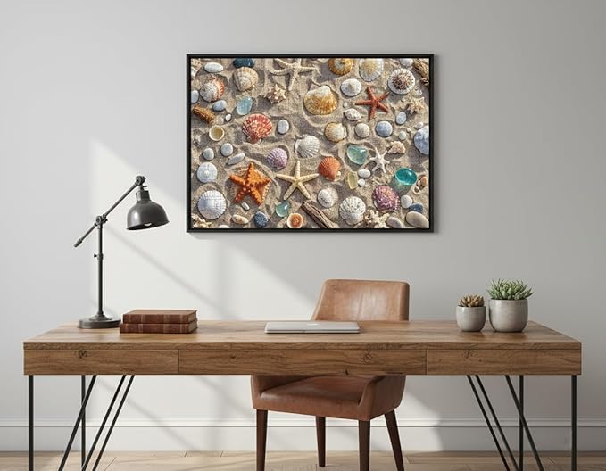 1000 Pieces Jigsaw Puzzles for Adults, Seaside Series - Calming Ocean View Art, Relaxing Stress Relief Game, Large 28" x 20", Great Gift for Summer & Home Decor（Beach Treasures）
