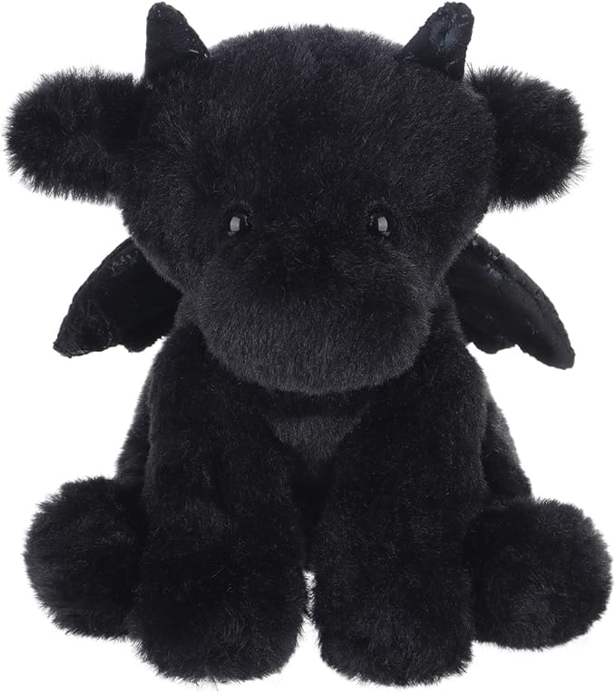 Apricot Lamb Black Dragon Plush Stuffed Animals for Kids, Soft Cute Plush Toys for Baby Girl and Boy, Fluffy Black Dragon Black
