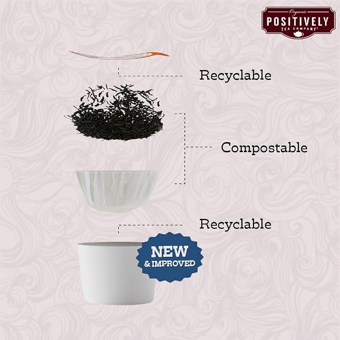 Organic Positively Tea Company, Blood Orange Vanilla Rooibos Tea, K-Cup Compatible, 24 Pods