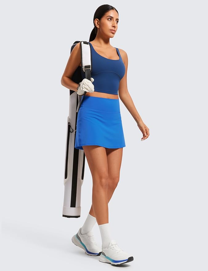 CRZ YOGA Butterluxe High Waisted Tennis Skirts | Built-in Shorts with Pockets, Extremely Soft, Casual, A Line, Stretchy, Mini, Skort for Women