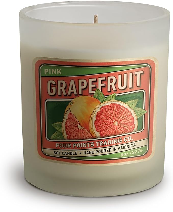 Pink Grapefruit 8 Oz Scented Soy Aromatherapy Candle w/Jar