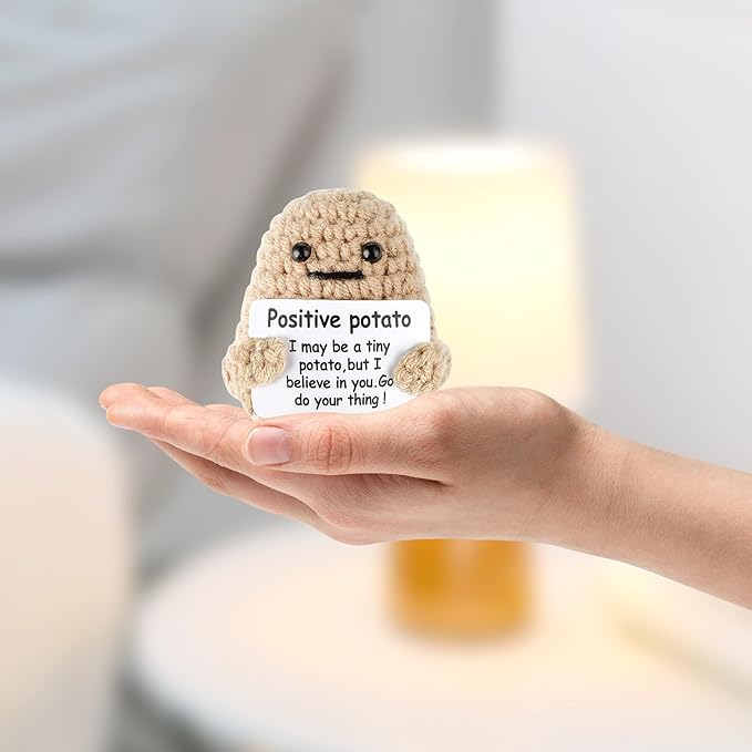 Positive Potato Crochet Mini Knitted Potato Toy Home Decorations Encouragement Gifts (Positive Potat)