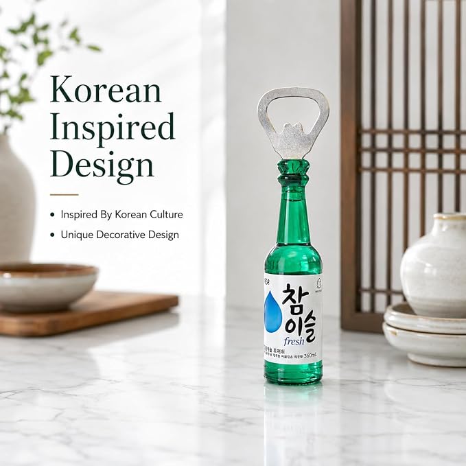 Korean Soju Bottle Magnet Bottle Opener | Fridge, Bar Kitchen, Souvenir Gift