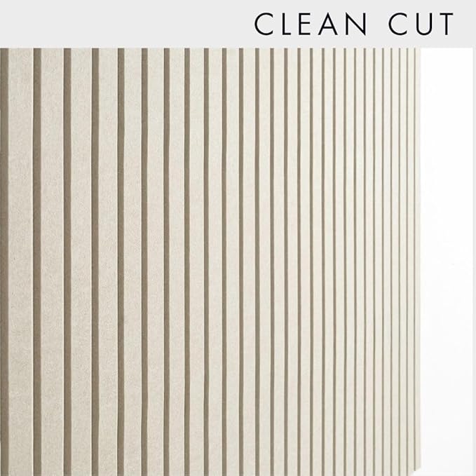 Felt Bulletin Board Tiles 48"x36" - 12-Pack Cork Board Alternative, OEKO-TEX Certified, NRC 0.95 Acoustic Felt Wall Panels, Damage-Free Adhesive, Slatted Design Home Office & Classroom (Opera)