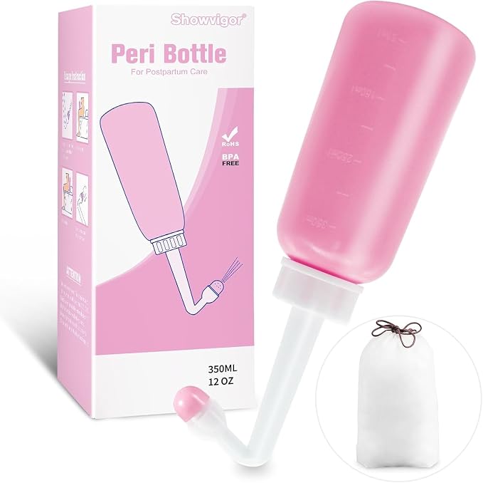 Peri Bottle for Postpartum Care,12 OZ Perineal Bottle Postpartum Essentials Upside Down Peri Bottle for Perineal Recovery and Cleansing After Birth