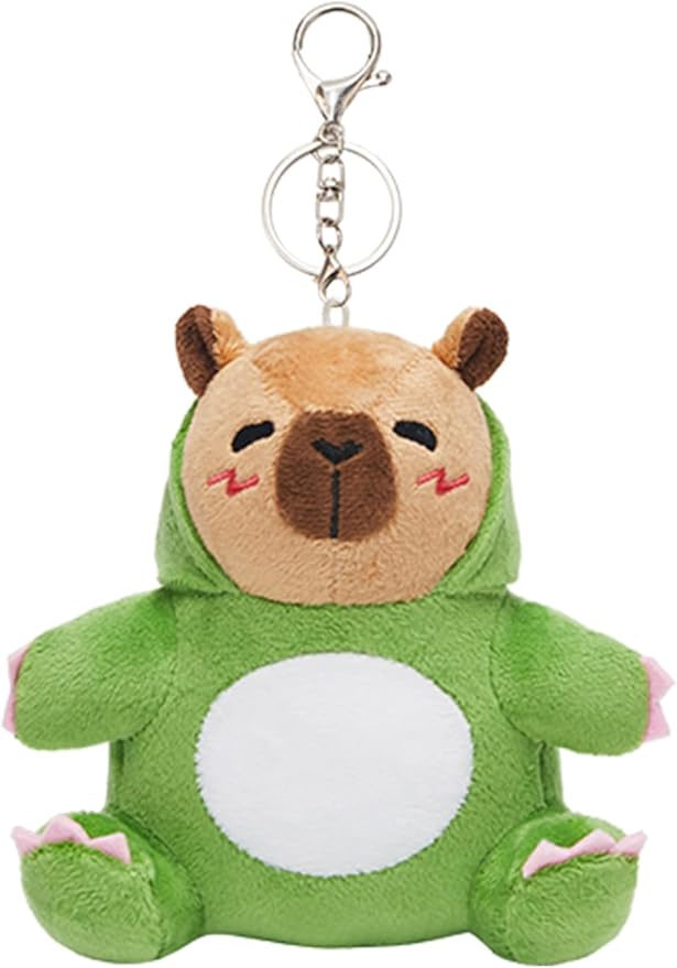 OLAOLA Capybara Plush Keychain, Cute Dinosaur Capybara Stuffed Animal Toys Key Chain, Kawaii Plushie Stuffed Toys for Kids Adults