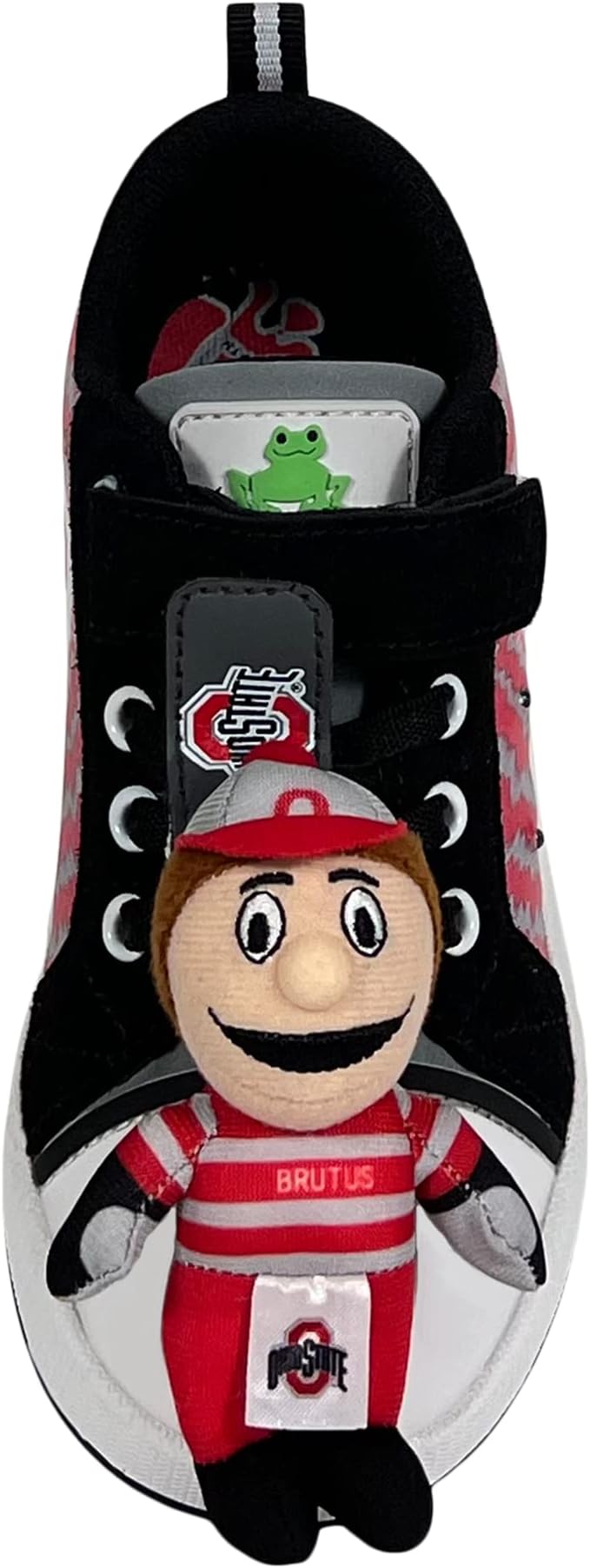 Bobbi-Dobbiez Attachable Plushie Ohio State University Brutus Mascot – Attaches to Backpacks, Bags, Shoes, Water Bottles, and More