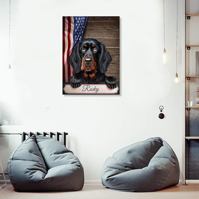 Custom Wooden Jigsaw Puzzles with Your Dog's Name on Gordon Setter Art Print - 300 500 1000PCS Puzzles Game and Home Wall Decor