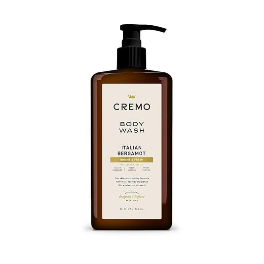 Cremo Rich-Lathering Italian Bergamot Body Wash for Men, 32 Fl Oz