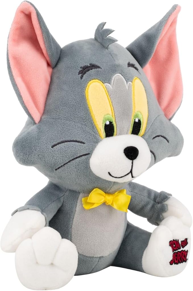 Jazwares Warner Bros. Discovery Tom and Jerry, 8-Inch Tom Plush - Super-Soft and Huggable Plush Toy - Official Licensed Plush - for All Ages