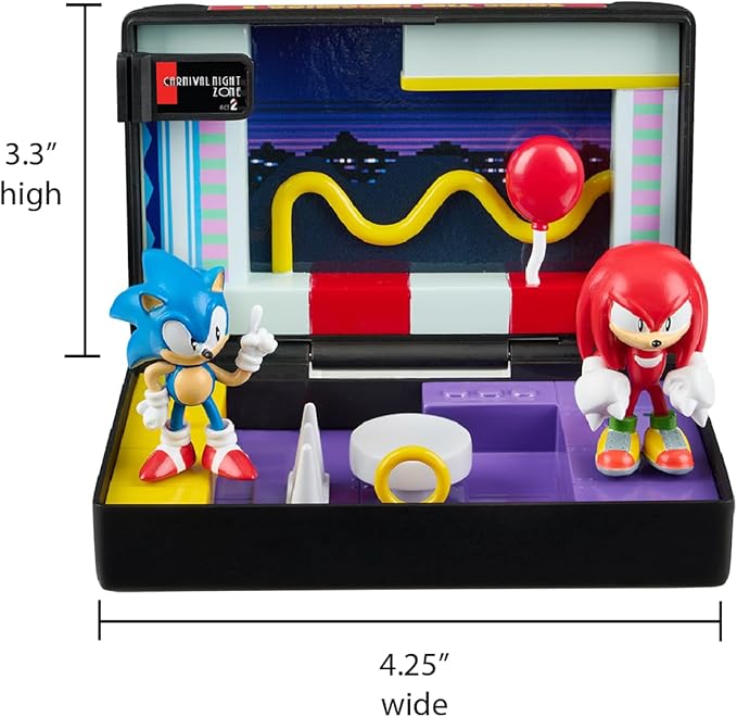 Console Heroes Sonic the Hedgehog 3 Diorama Playset – Mini Sonic & Knuckles Figures with Carnival Night Zone – SEGA Genesis Collectible Cartridge