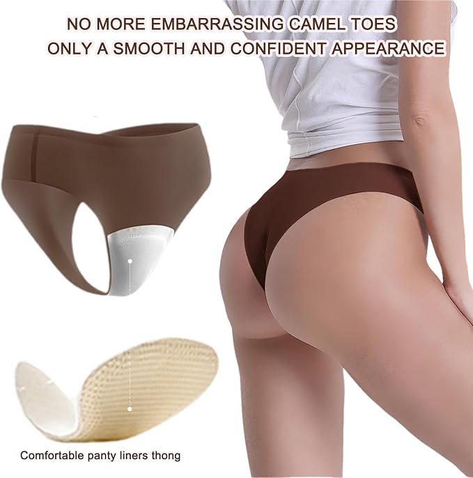 Camel Proof Underwear for Women Low Waist Seamless G-string Gym No Show Thong Panty Liners Concealer Thongs