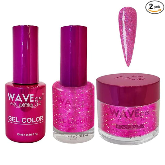 WAVEGEL Soak-Off Gel, Nail Lacquer & Acrylic/Dip Powder Matching Set - Princess Collection - #120 Roseo