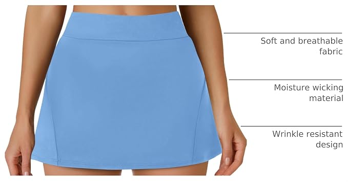 Womens Tennis Skirt Crossover High Waisted Skort with Pockets Shorts | Athletic Skirts for Golf Running Workout Pickleball, Aesthetic Activewear, Sporty Athleisure Style