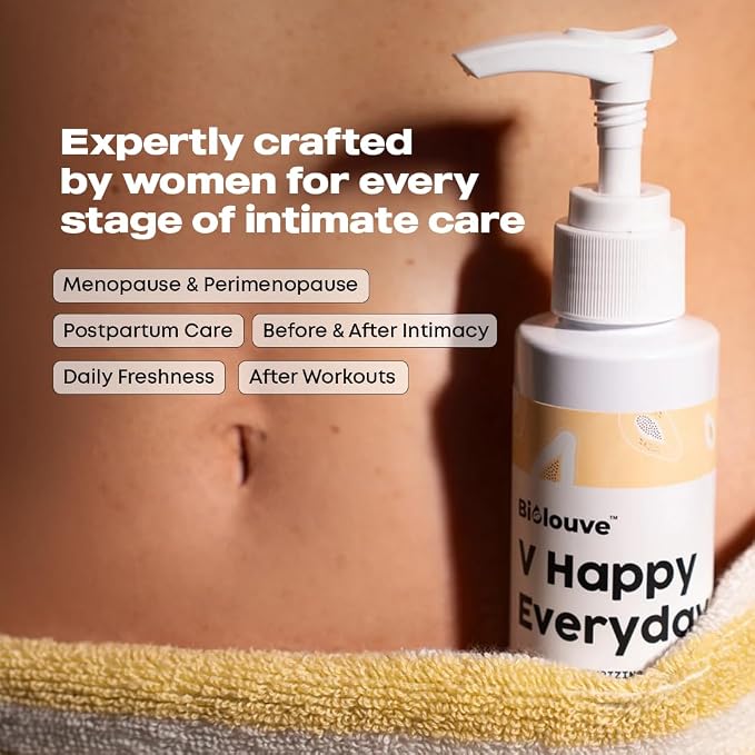 V Happy Everyday Intimate Wash Cleansing Lotion | Gentle Soap-Free pH Balance Feminine Wash for Daily Care with BioticV+ & Aloe Vera | Soothes Irritation & Odor 5.2 Fl Oz